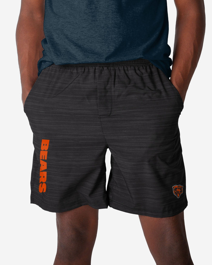 Chicago Bears Heathered Black Woven Liner Shorts FOCO S - FOCO.com