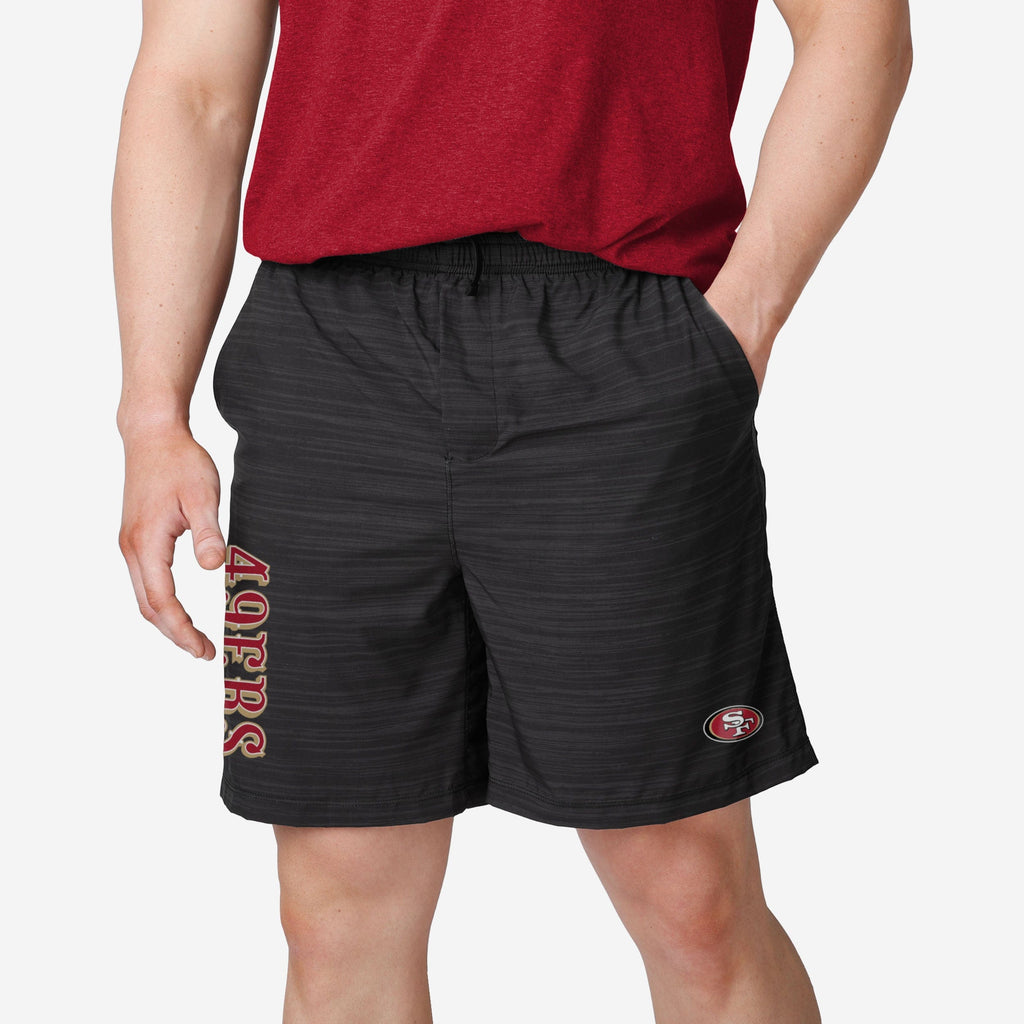 San Francisco 49ers Heathered Black Woven Liner Shorts FOCO S - FOCO.com