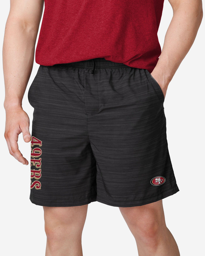 San Francisco 49ers Heathered Black Woven Liner Shorts FOCO S - FOCO.com