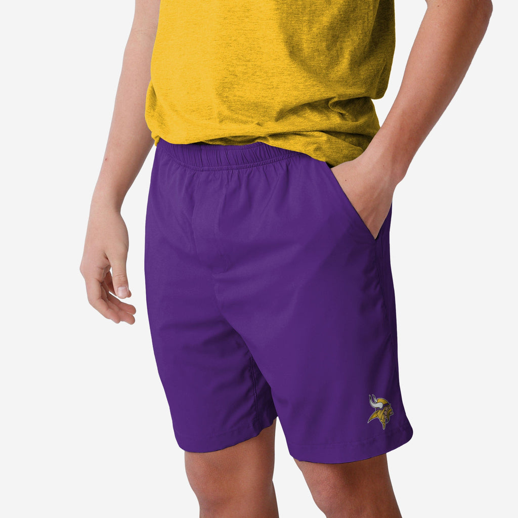 Minnesota Vikings Solid Woven Shorts FOCO S - FOCO.com