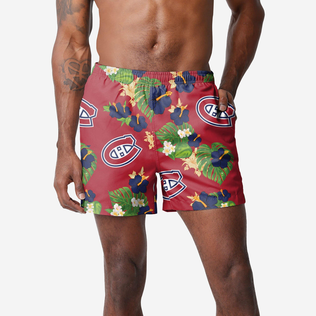 Montreal Canadiens Floral Swimming Trunks FOCO S - FOCO.com