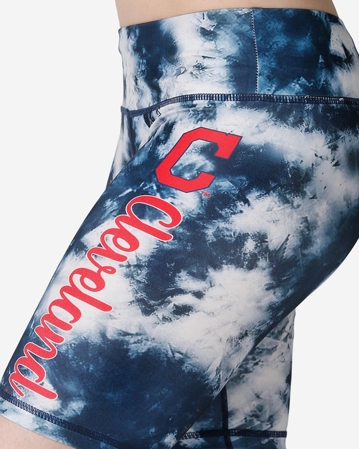 Cleveland Guardians Womens Team Color Tie-Dye Bike Shorts FOCO - FOCO.com