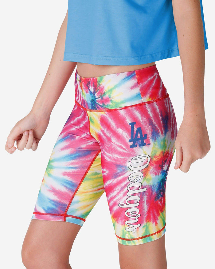 Los Angeles Dodgers Womens Tie-Dye Bike Shorts FOCO S - FOCO.com