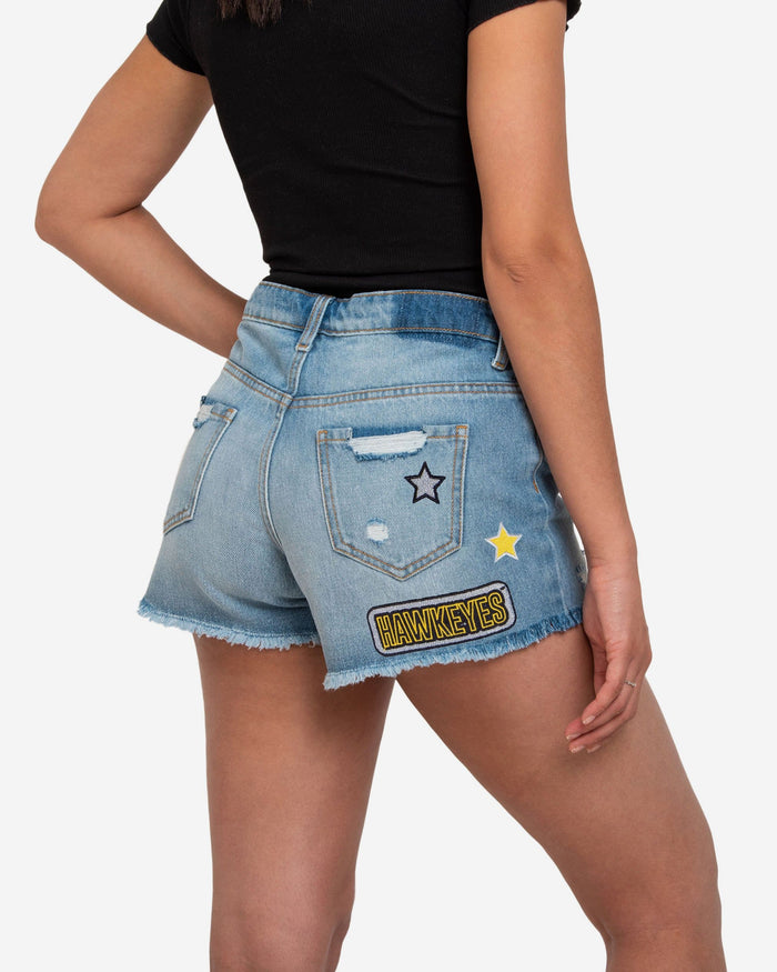 Iowa Hawkeyes Womens Team Logo Denim Shorts FOCO - FOCO.com