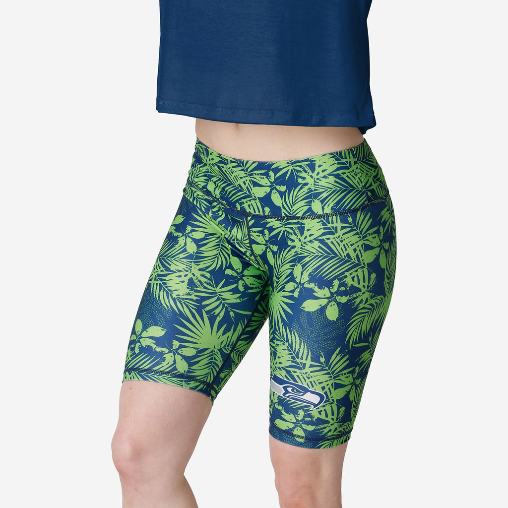 Seattle Seahawks Womens Floral Bike Shorts FOCO S - FOCO.com