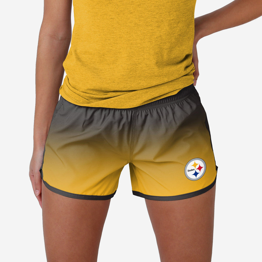 Pittsburgh Steelers Womens Gradient Running Shorts FOCO S - FOCO.com