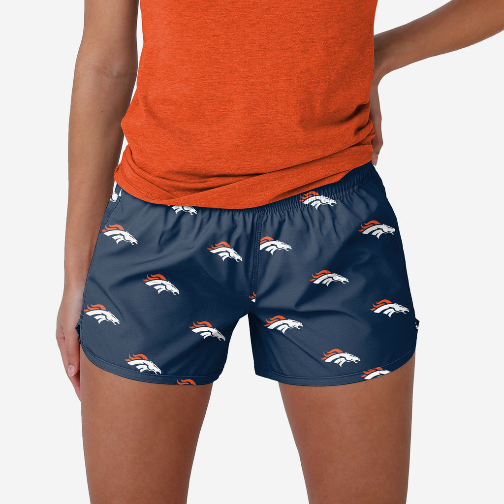 Denver Broncos Womens Mini Print Running Shorts FOCO S - FOCO.com