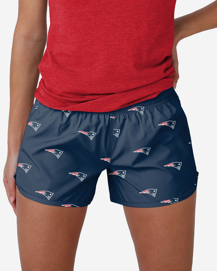 New England Patriots Womens Mini Print Running Shorts FOCO S - FOCO.com