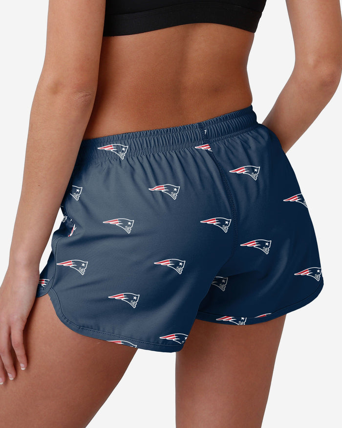 New England Patriots Womens Mini Print Running Shorts FOCO - FOCO.com