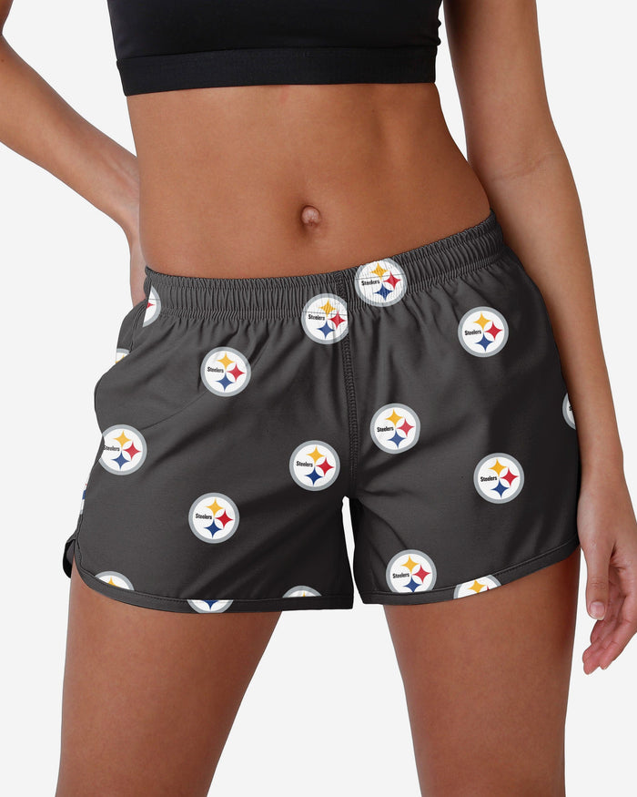 Pittsburgh Steelers Womens Mini Print Running Shorts FOCO S - FOCO.com