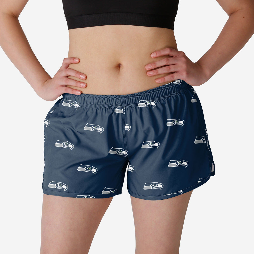Seattle Seahawks Womens Mini Print Running Shorts FOCO S - FOCO.com