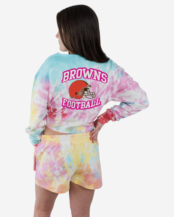 Cleveland Browns Womens Pastel Tie-Dye Blast Lounge Shorts FOCO - FOCO.com