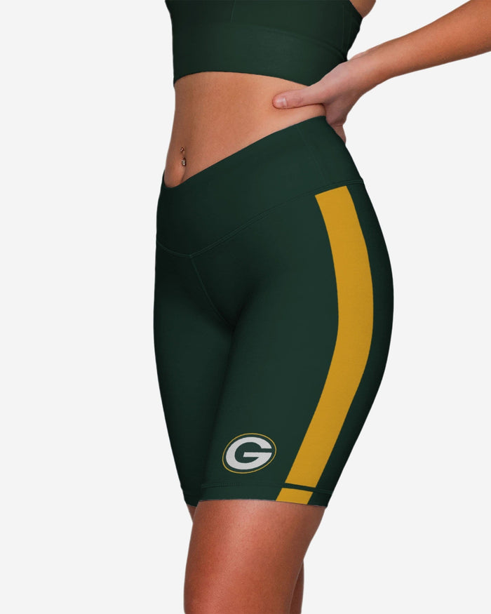 Green Bay Packers Striped Bike Shorts FOCO - FOCO.com