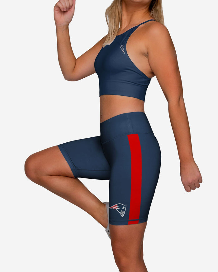 New England Patriots Striped Bike Shorts FOCO - FOCO.com