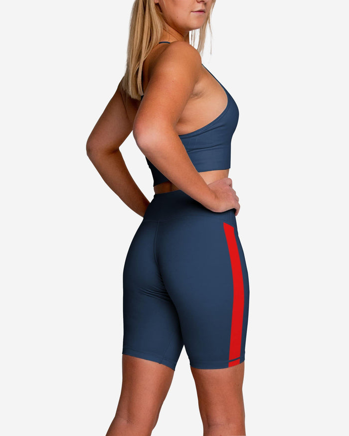 New England Patriots Striped Bike Shorts FOCO - FOCO.com