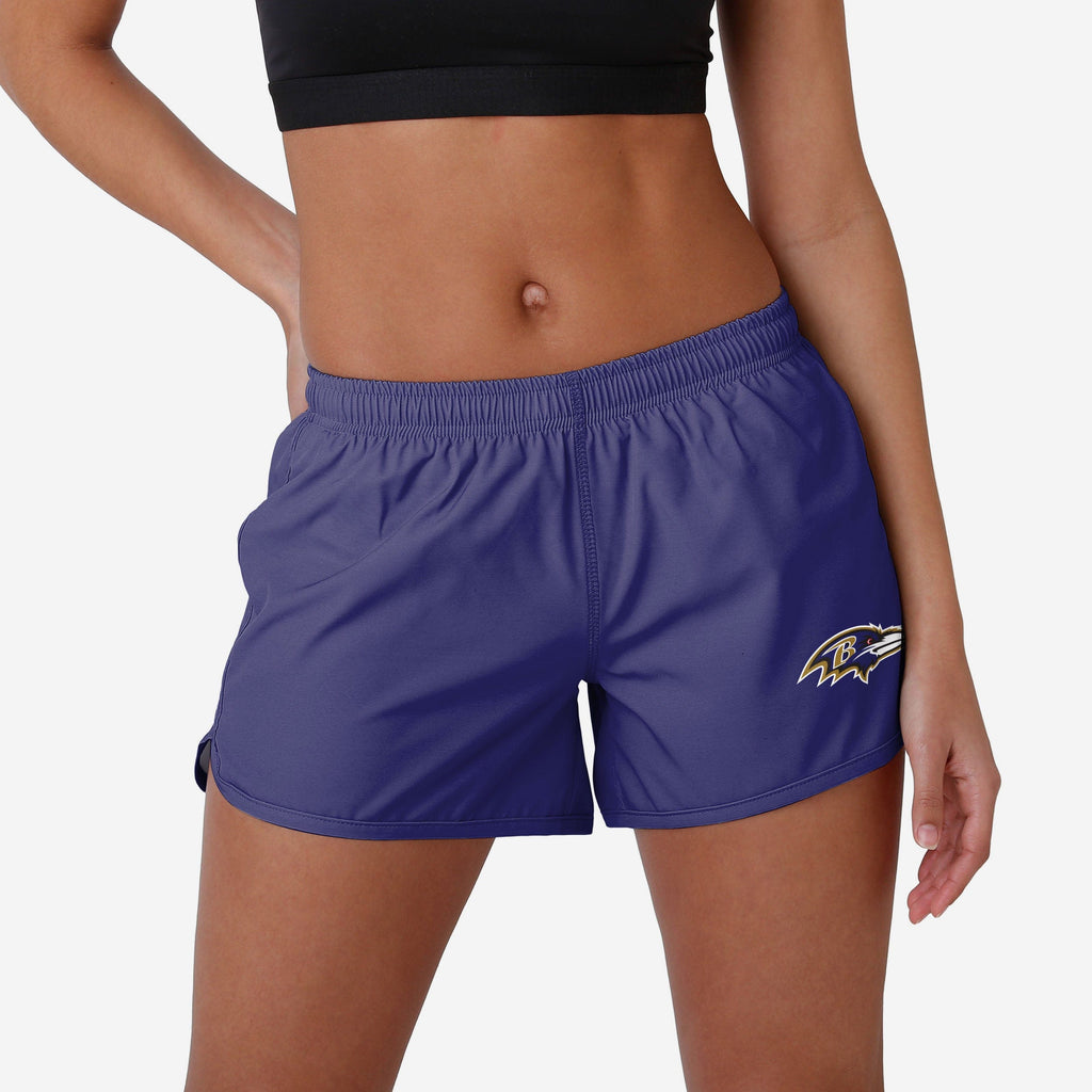 Baltimore Ravens Womens Solid Running Shorts FOCO S - FOCO.com