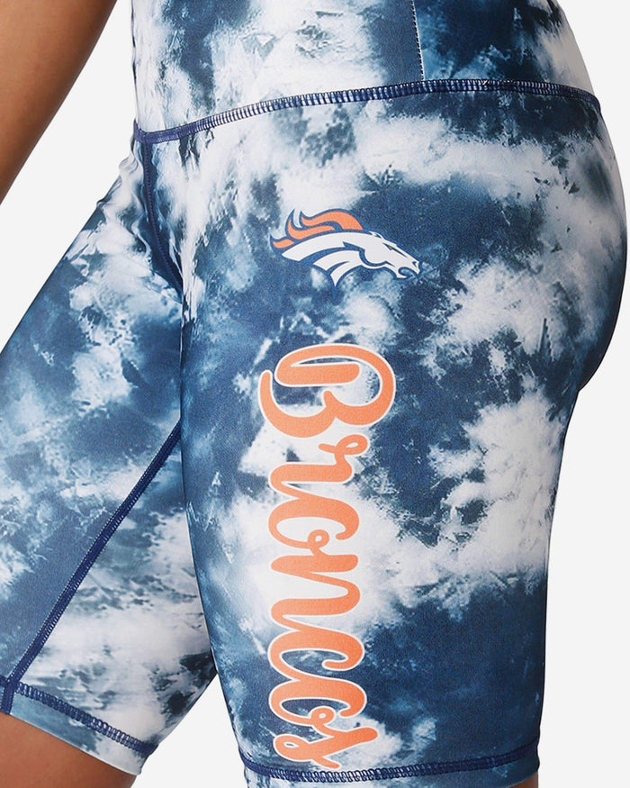 Denver Broncos Womens Team Color Tie-Dye Bike Shorts FOCO - FOCO.com