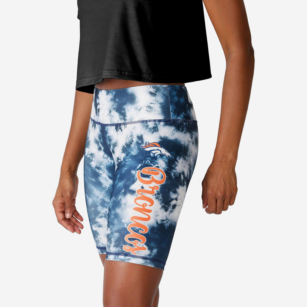 Denver Broncos Womens Team Color Tie-Dye Bike Shorts FOCO S - FOCO.com