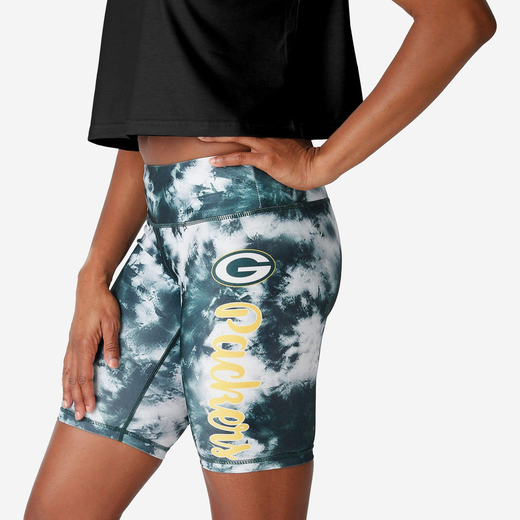 Green Bay Packers Womens Team Color Tie-Dye Bike Shorts FOCO S - FOCO.com