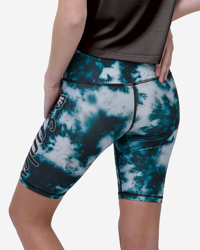 Philadelphia Eagles Womens Team Color Tie-Dye Bike Shorts FOCO - FOCO.com