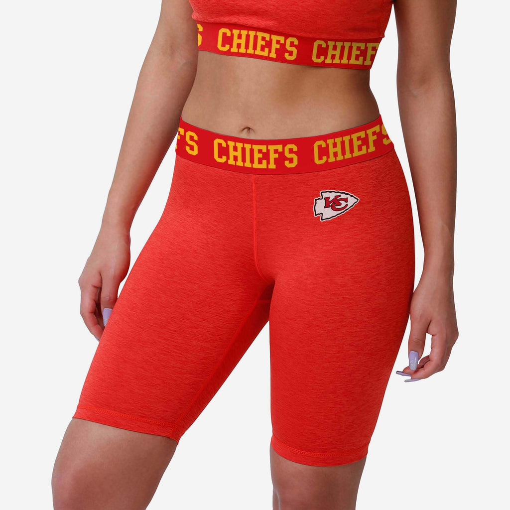 Kansas City Chiefs Womens Team Color Static Bike Shorts FOCO S - FOCO.com