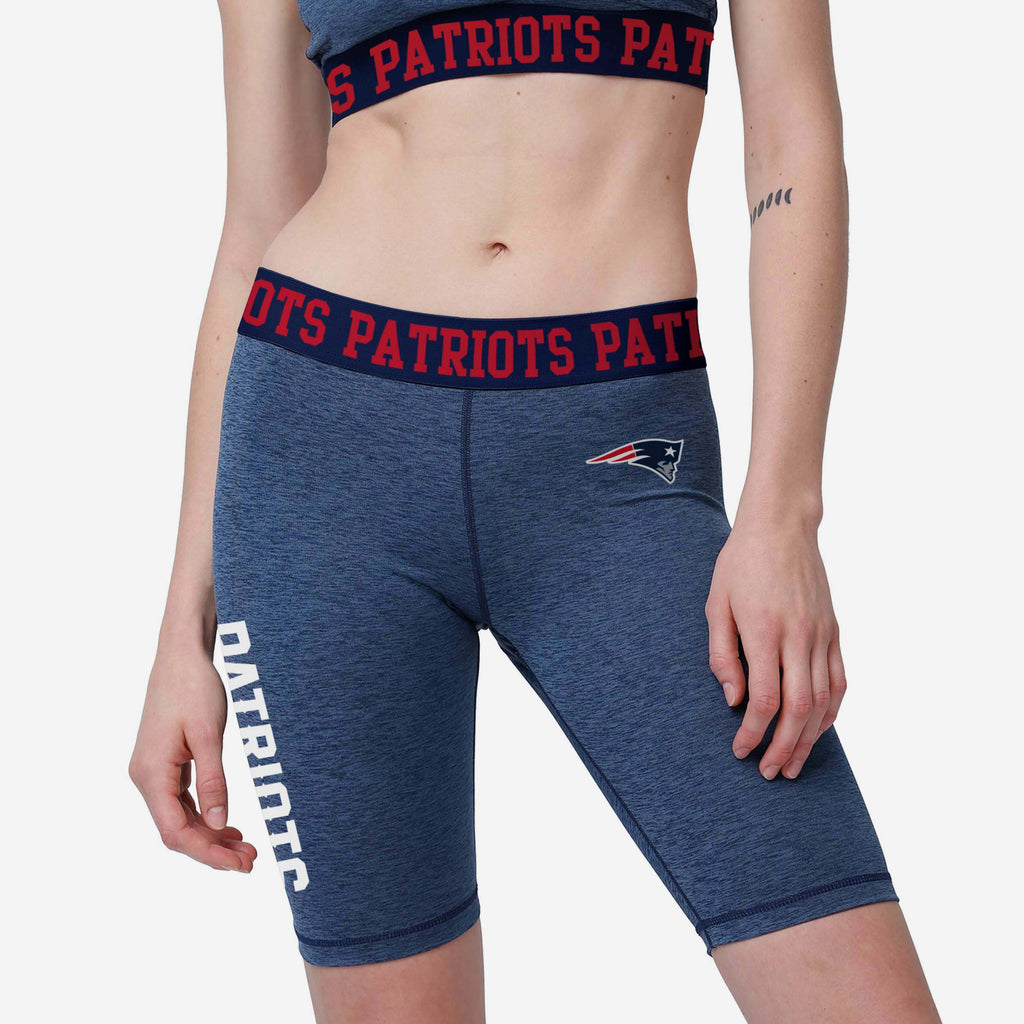 New England Patriots Womens Team Color Static Bike Shorts FOCO S - FOCO.com