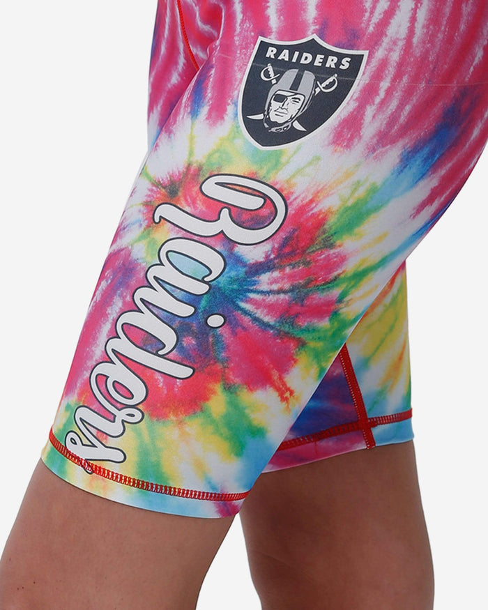 Las Vegas Raiders Womens Tie-Dye Bike Shorts FOCO - FOCO.com