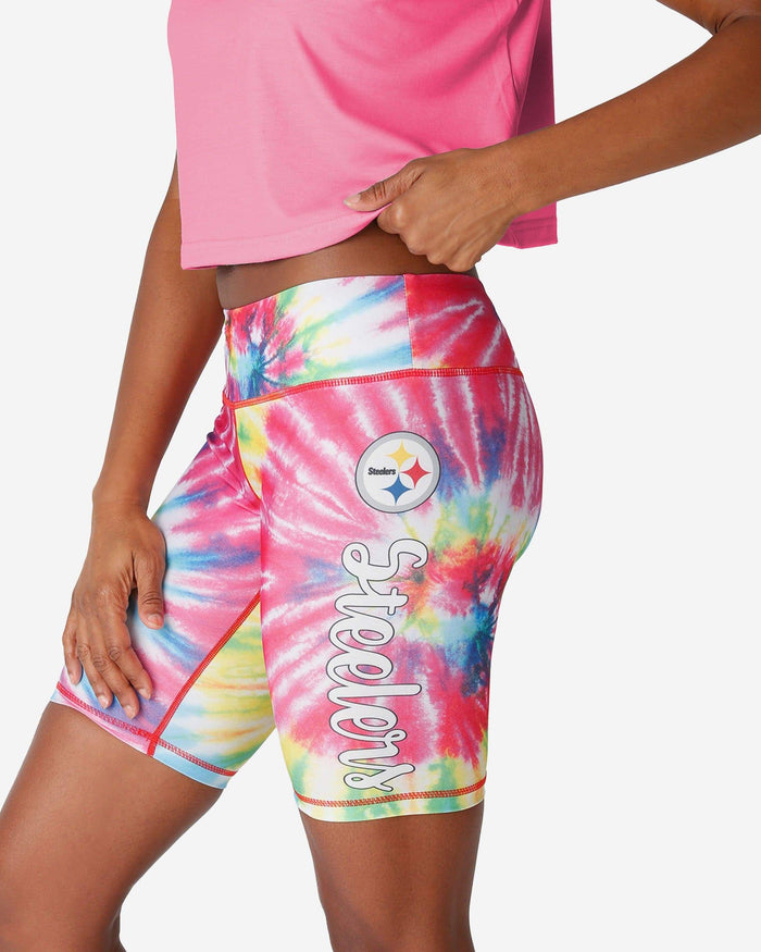 Pittsburgh Steelers Womens Tie-Dye Bike Shorts FOCO S - FOCO.com