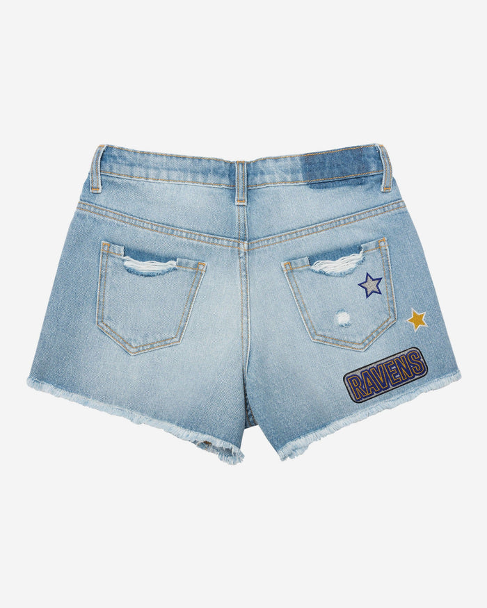 Baltimore Ravens Womens Team Logo Denim Shorts FOCO - FOCO.com