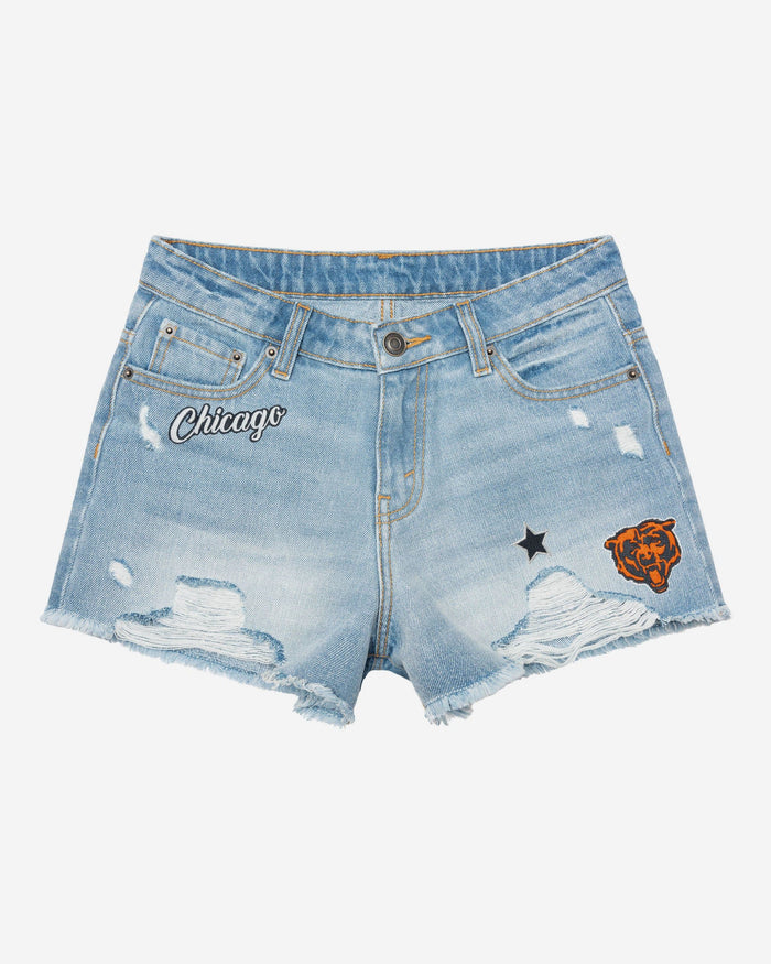 Chicago Bears Womens Team Logo Denim Shorts FOCO - FOCO.com