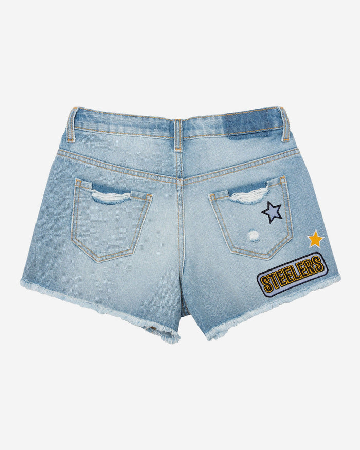 Pittsburgh Steelers Womens Team Logo Denim Shorts FOCO - FOCO.com