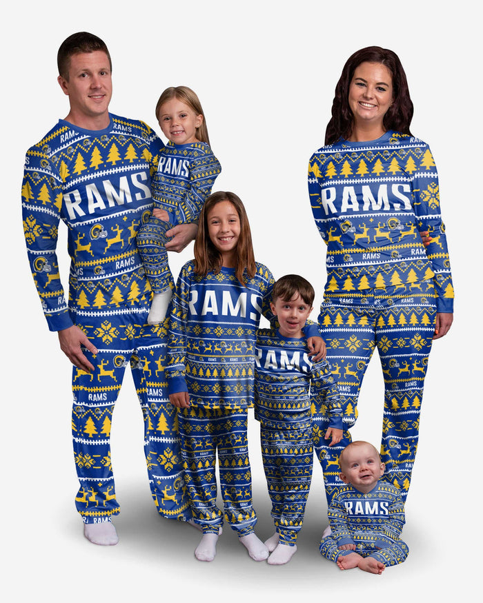 Los Angeles Rams Youth Family Holiday Pajamas FOCO - FOCO.com