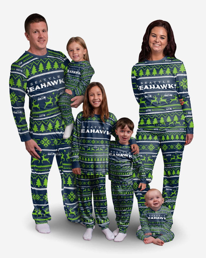 Seattle Seahawks Womens Family Holiday Pajamas FOCO - FOCO.com