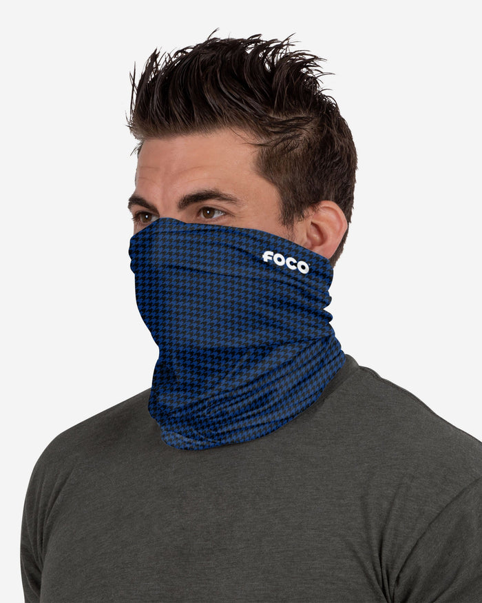 Blue Houndstooth Brushed Polyester Gaiter Scarf FOCO - FOCO.com