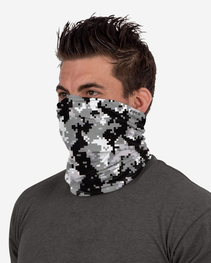 Black & White Digital Camo Gaiter Scarf FOCO - FOCO.com