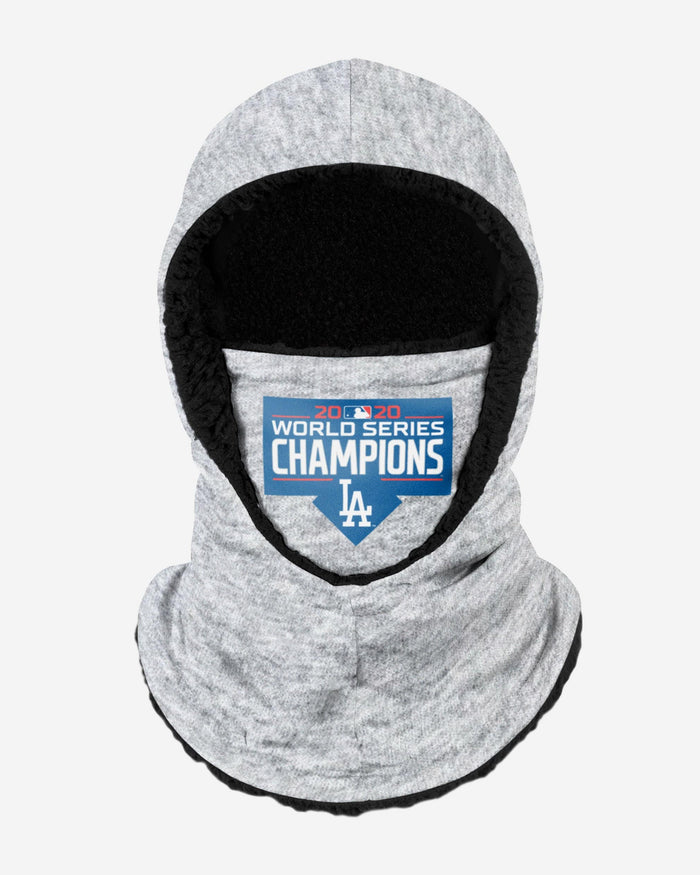 Los Angeles Dodgers 2020 World Series Champions Heather Grey Big Logo Hooded Gaiter FOCO Adult - FOCO.com