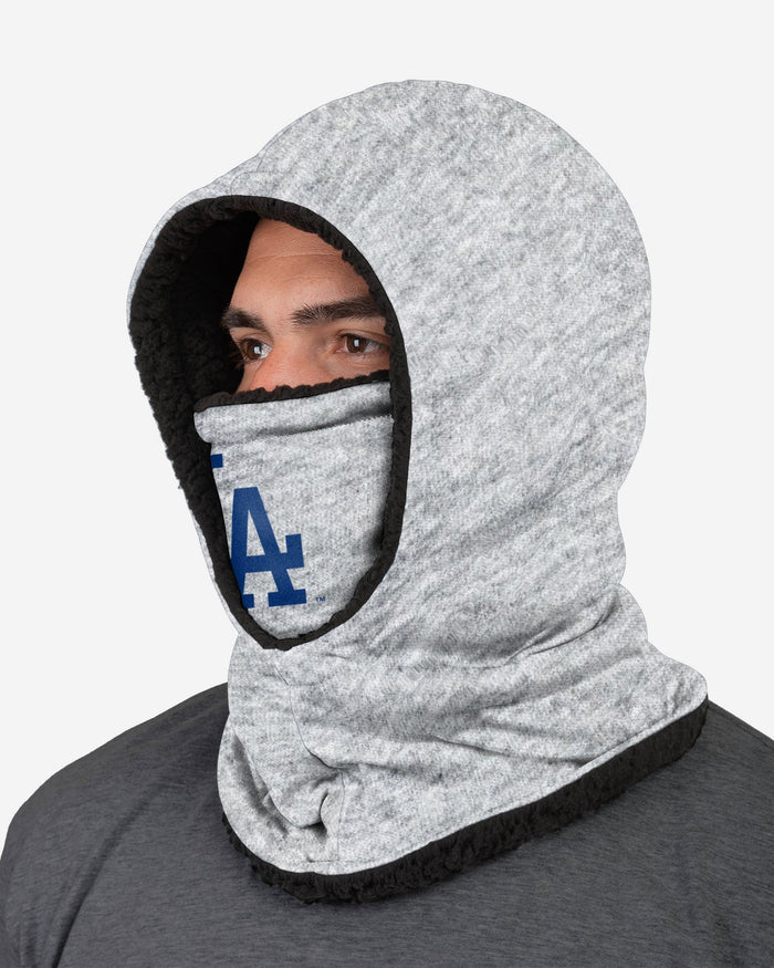 Los Angeles Dodgers Heather Grey Big Logo Hooded Gaiter FOCO - FOCO.com