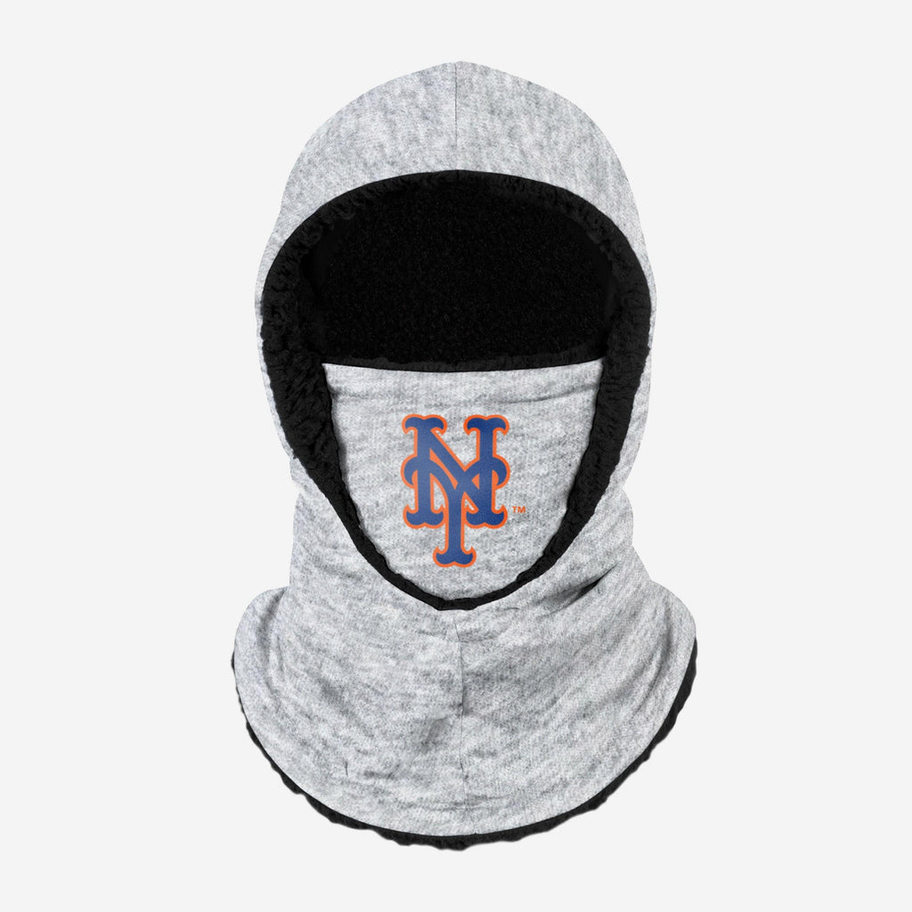 New York Mets Heather Grey Big Logo Hooded Gaiter FOCO - FOCO.com