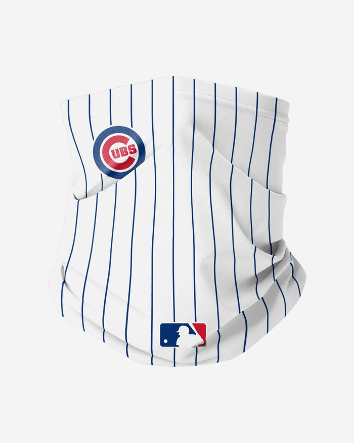 Chicago Cubs On-Field Gameday Pinstripe Stitched Gaiter Scarf FOCO - FOCO.com