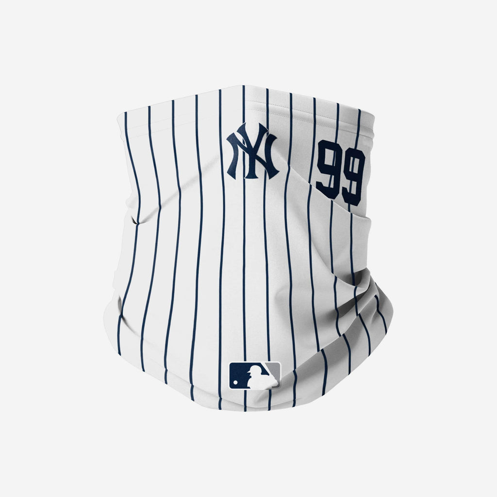 Aaron Judge New York Yankees On-Field Gameday Pinstripe Stitched Gaiter Scarf FOCO - FOCO.com