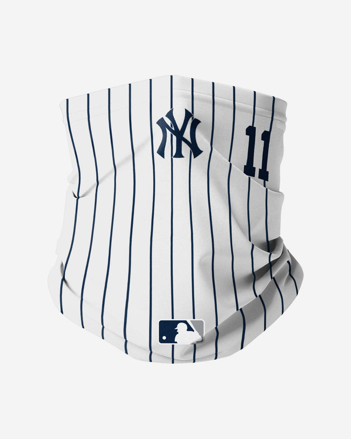 Brett Gardner New York Yankees On-Field Gameday Pinstripe Stitched Gaiter Scarf FOCO - FOCO.com