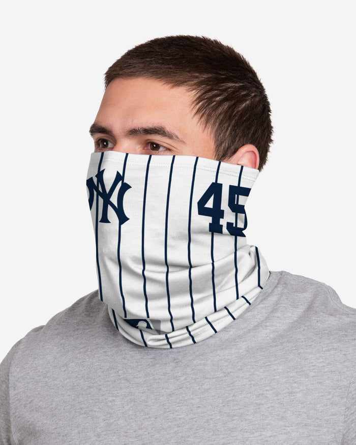 Gerrit Cole New York Yankees On-Field Gameday Pinstripe Stitched Gaiter Scarf FOCO - FOCO.com