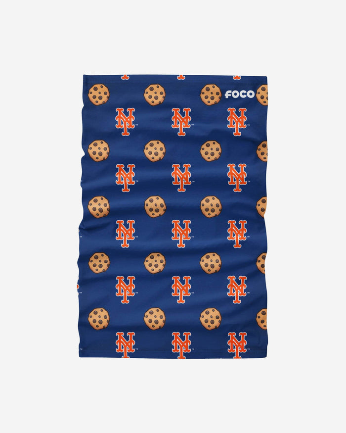 New York Mets Blue Repeat Cookie Stitched Gaiter Scarf FOCO - FOCO.com