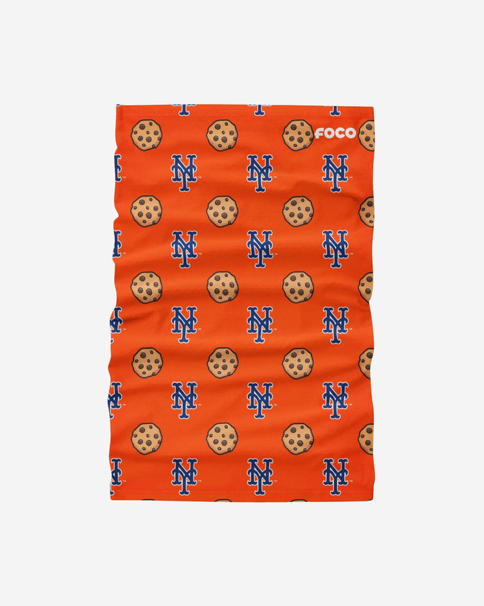 New York Mets Orange Repeat Cookie Stitched Gaiter Scarf FOCO - FOCO.com