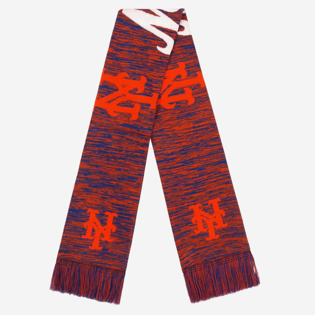 New York Mets Wordmark Big Logo Colorblend Scarf FOCO - FOCO.com
