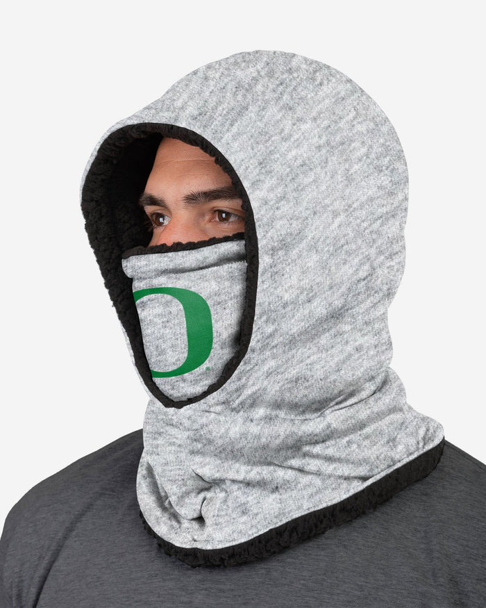 Oregon Ducks Heather Grey Big Logo Hooded Gaiter FOCO - FOCO.com