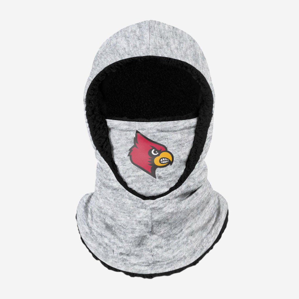 Louisville Cardinals Heather Grey Big Logo Hooded Gaiter FOCO Adult - FOCO.com