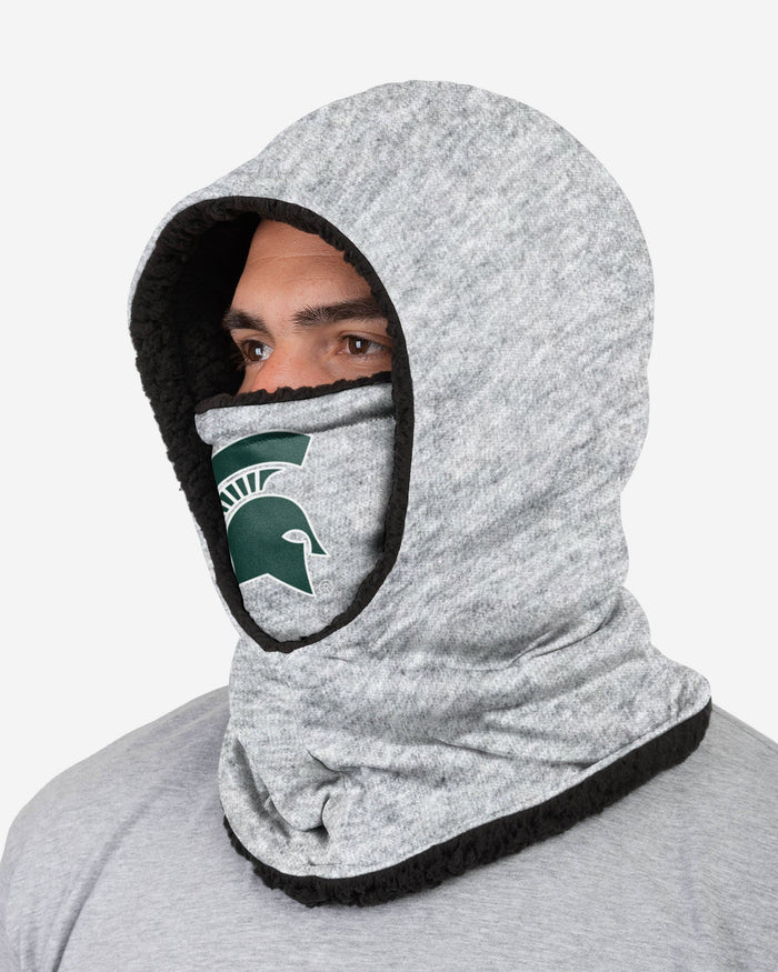 Michigan State Spartans Heather Grey Big Logo Hooded Gaiter FOCO - FOCO.com