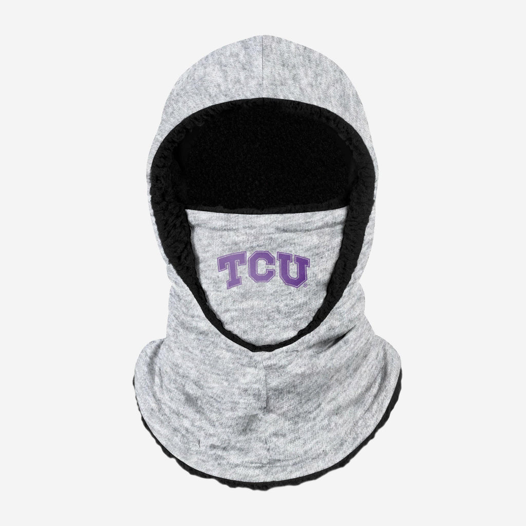 TCU Horned Frogs Heather Grey Big Logo Hooded Gaiter FOCO - FOCO.com