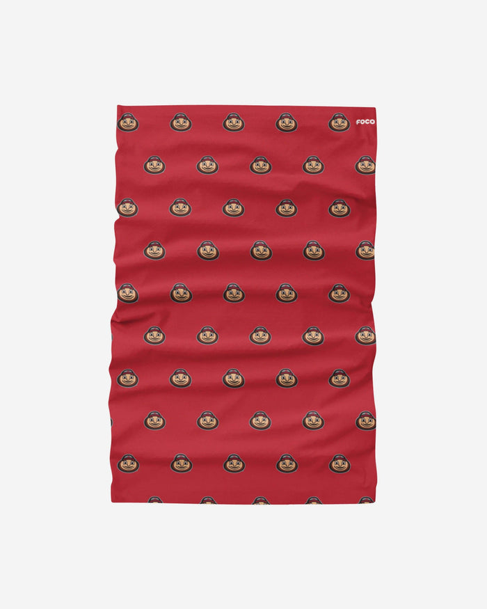 Brutus Buckeye Ohio State Buckeyes Mini Print Mascot Gaiter Scarf FOCO - FOCO.com